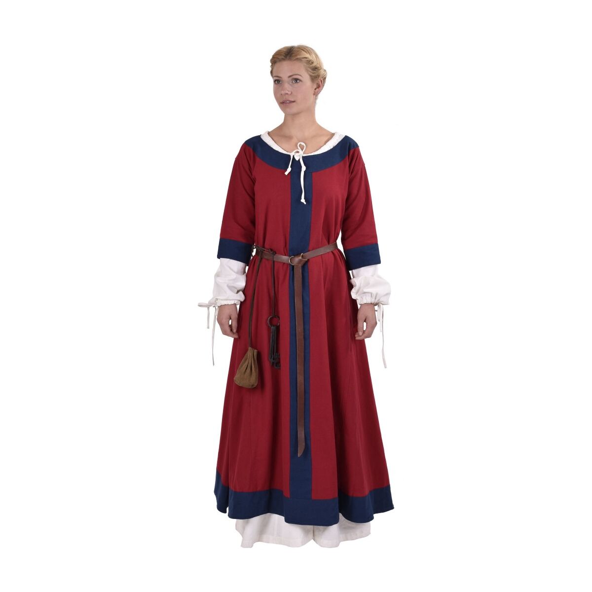 Germansk klänning Gudrun röd/blå storlek L