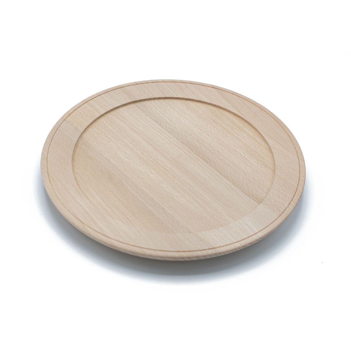 Platt träplatta av bok Ø 24 cm