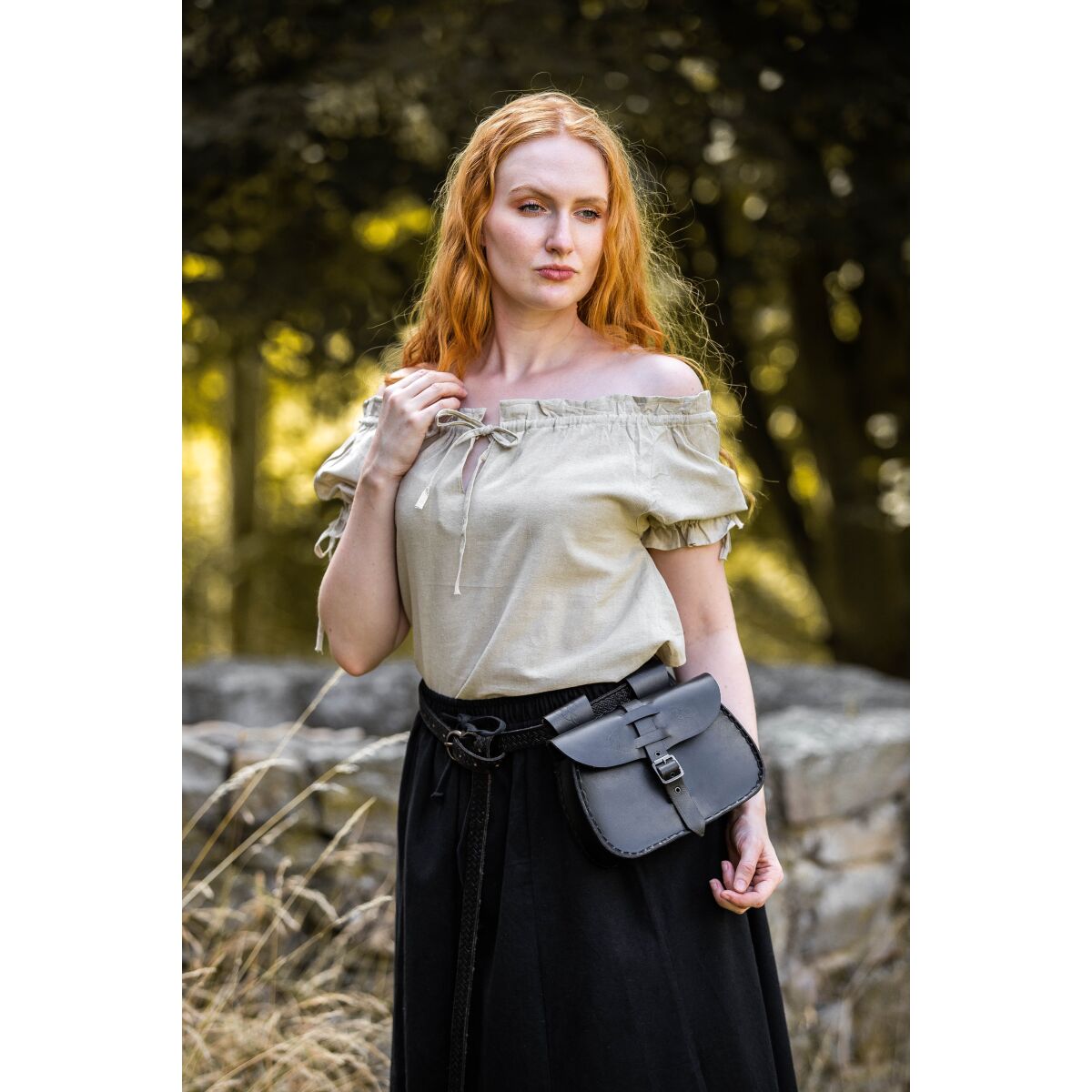Medeltida sommarblus "Otilia" i hampa färg XS