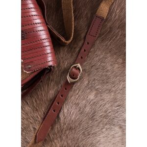 Väska i vikingatida stil tillverkad av läder och canvas
