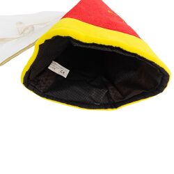 Slottjungfruhatt, röd/gul med slöja