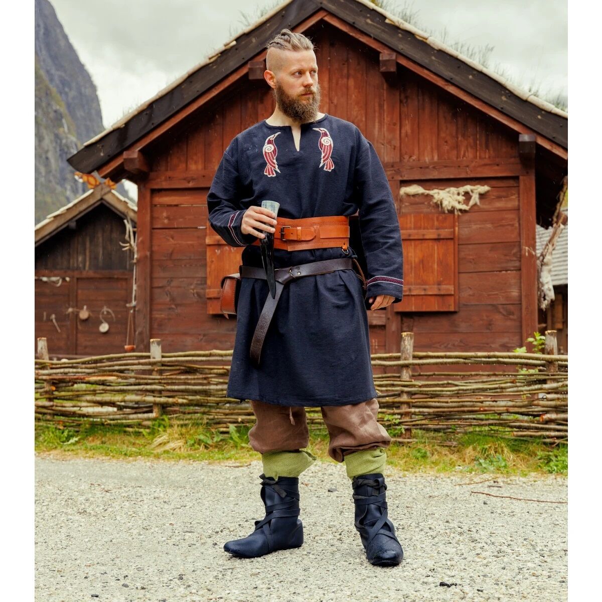 Vikingatunika "Hugin & Munin" Svart XL