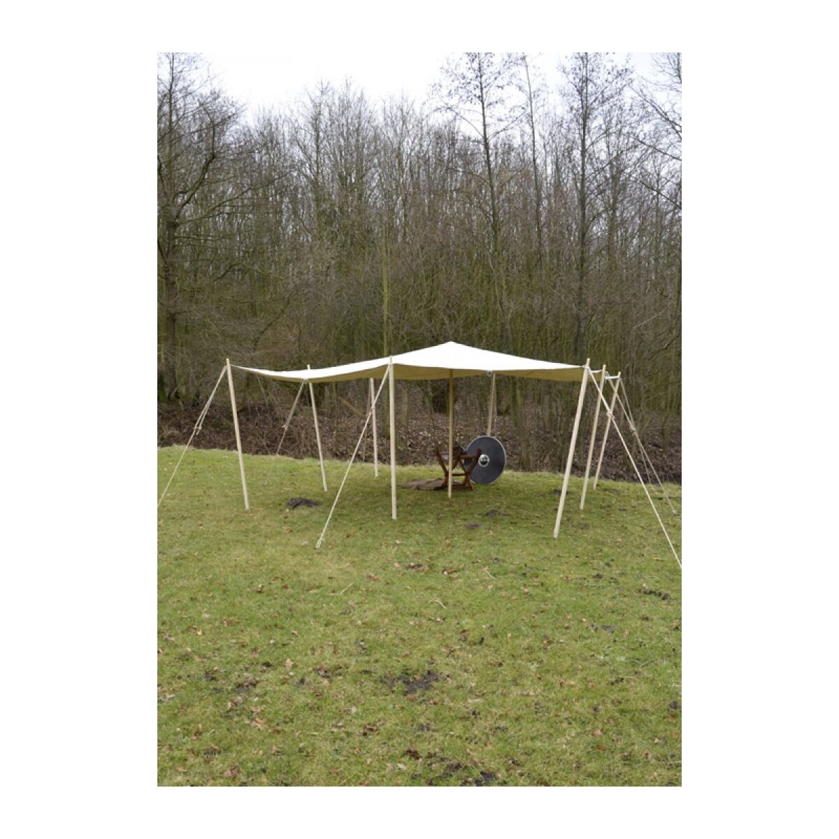 Förvaringspresenning / markis med triangulära ringar, 350g/m², naturfärg, 6 x 6 m