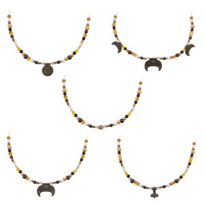 Vikingahalsband med fibula, brunt