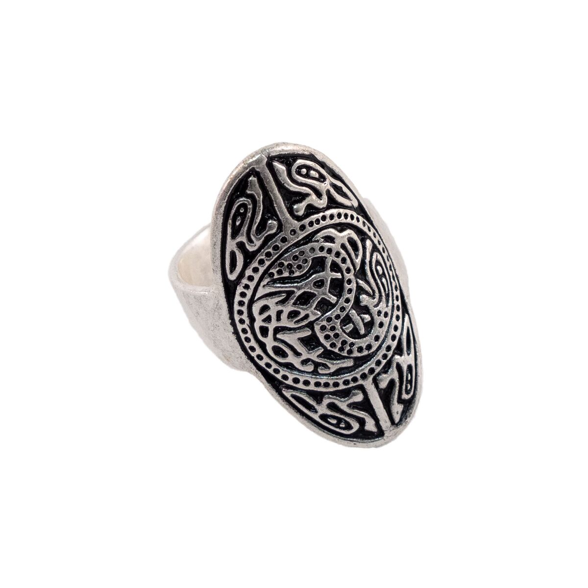 Anglosaxisk ring silverpläterad "Trewhiddle", storlek L