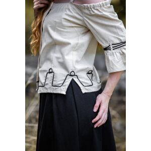 Blus med broderi natur "Lu"