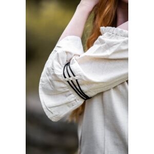 Blus med broderi natur "Lu"