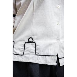 Blus med broderi natur "Lu"