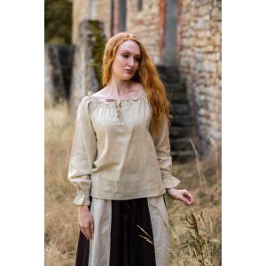 Medeltida blus i hampafärg "Edith"