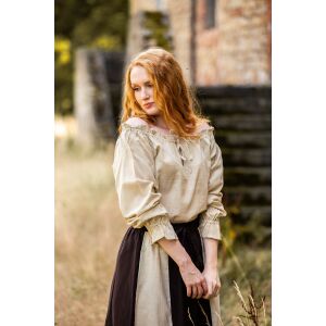 Medeltida blus i hampafärg "Edith"