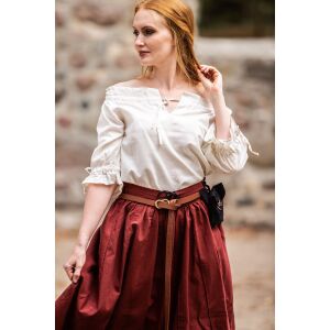 Medeltida kortärmad blus natur "Vera"