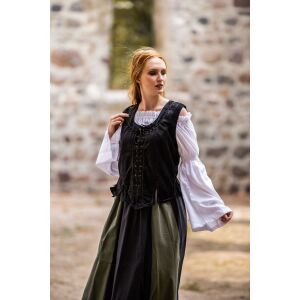 Svart "Odette" väst med livstycke