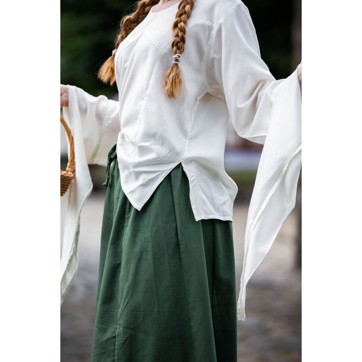 Blus med trumpetärm "Irma" natur XXXL