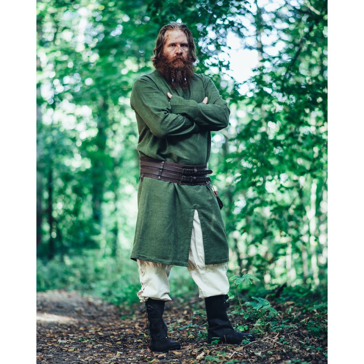 Viking lång tunika grön "Lennart" S