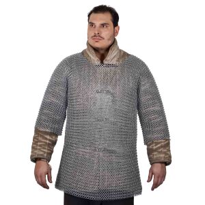 medeltida ringbrynja för halvarm, runda ringar utan...