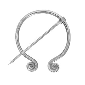 Medeltida brosch i rostfritt stål Omega 6,5 cm
