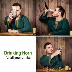 Dryckeshorn med korsmotiv ca 500 ml