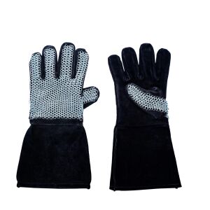 Wildleder Kettenhandschuhe mit unvernieteten Rundringen