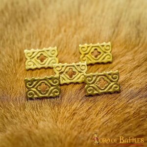 Fyrkantiga dekorativa nitar av mässing 1,2x2cm set om 5