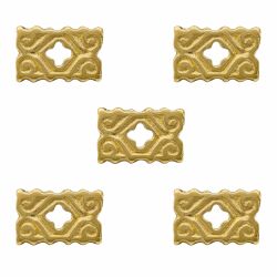 Fyrkantiga dekorativa nitar av mässing 1,2x2cm set om 5