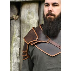 Axelskydd Arnulf i läder, brun