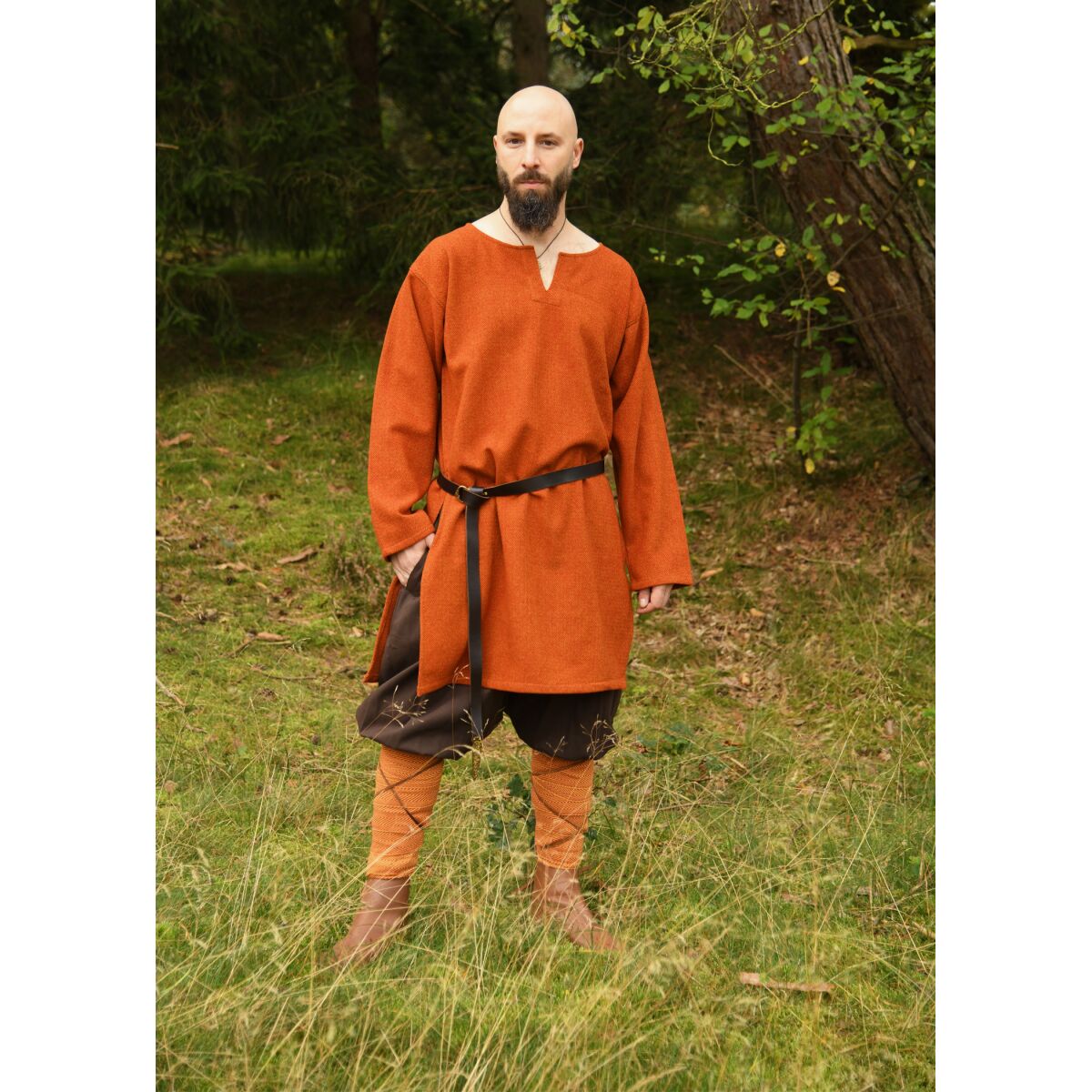 Tunika i ull, diamond twill, orange-röd M