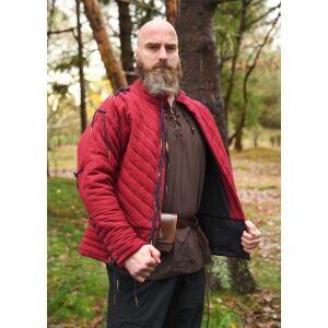 Armour dubbeltröja med nitar, vinröd - svart