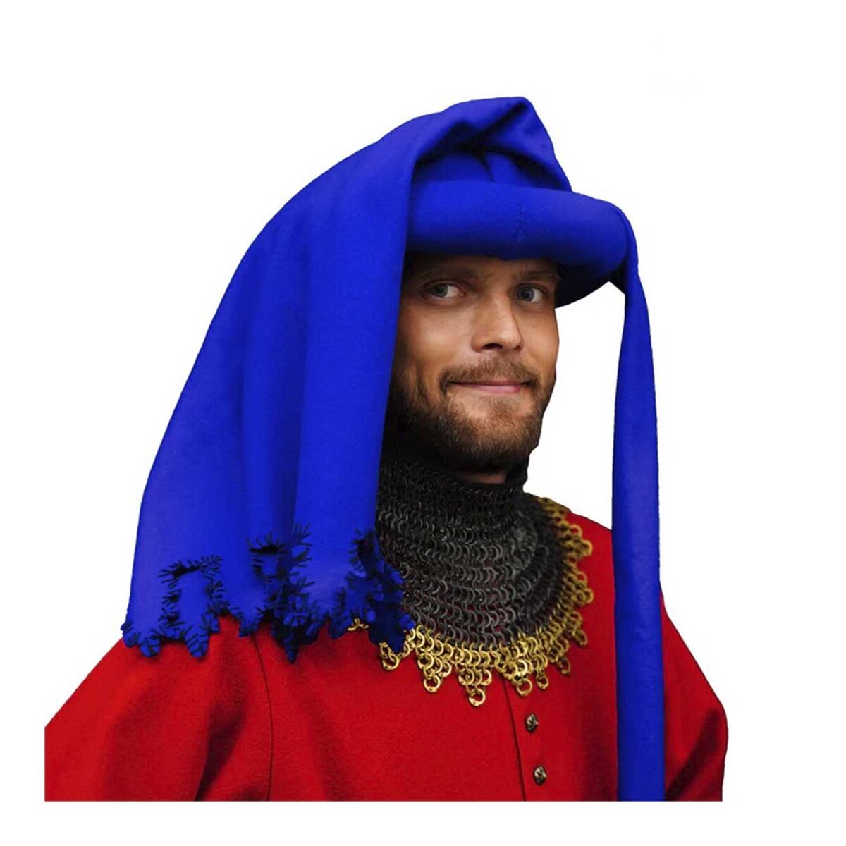 Senmedeltida kaperon i ull 1400-tal Blå M
