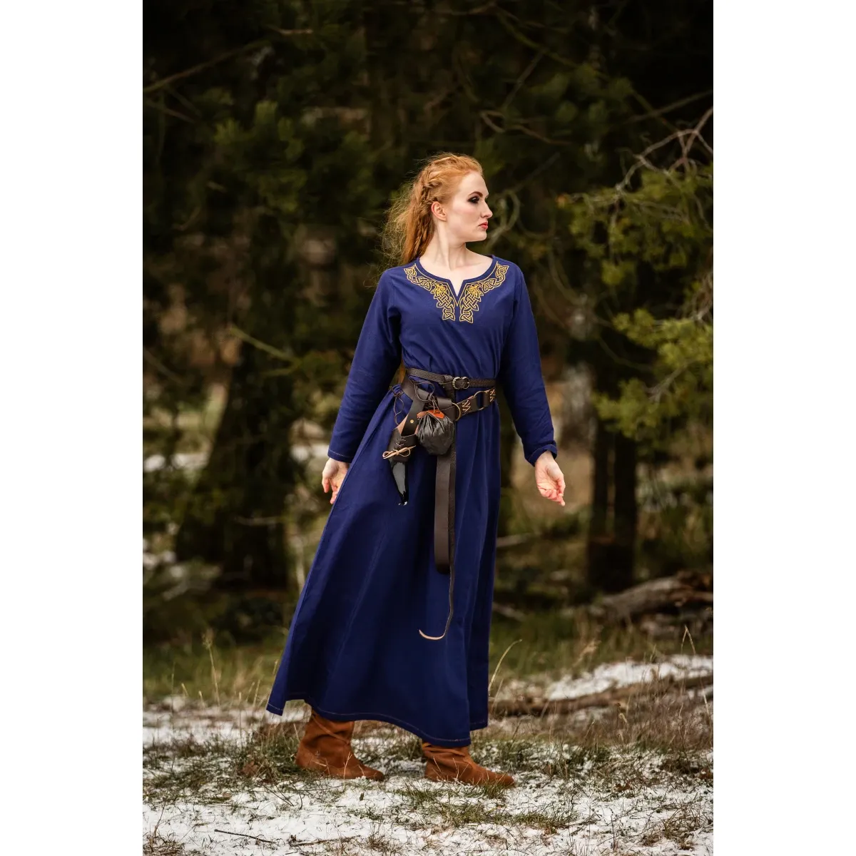 Vikingaklänning blå "Aslaug" XS