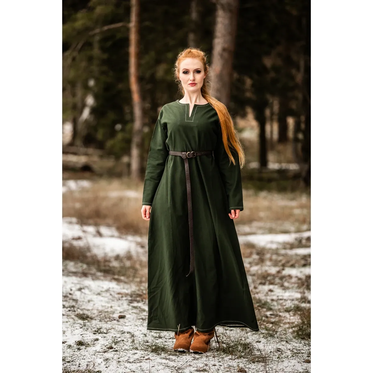 Viking underklänning grön "Helga"