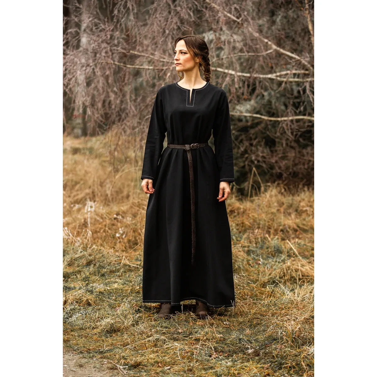 Viking underklänning svart "Helga" XXXL