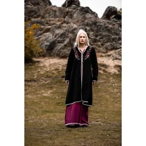Vikingamantel svart Urnes broderi "Skadi"
