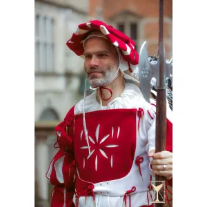 Yoremade Landsknecht doublet vit/röd - ullblandat...