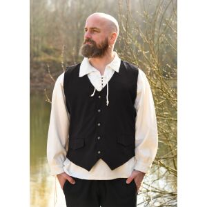 Medeltidsväst, svart, bomull