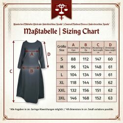 Klassisk medeltidsklänning eller underklänning, blå ”Amalie” XXXL, B-vara