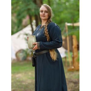Medeltida klänning med långa ärmar, blå, med kantband ”Sigyn” L, B-vara