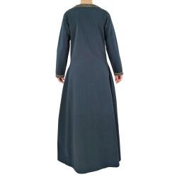 Medeltida klänning med långa ärmar, blå, med kantband ”Sigyn” L, B-vara