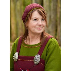 Vikingamössa i ull ”Forseti”, virkad, vinröd