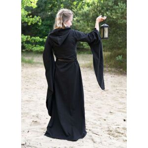 Medeltidsklänning med trumpetärmar, svart ”Isra” XL, B-vara