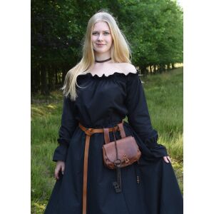 Market medeltidsblus eller piratblus Carmen svart